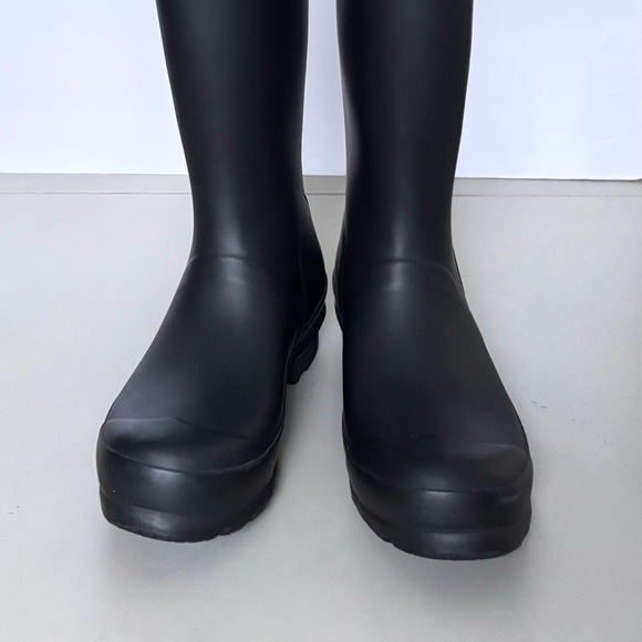 HUNTER Original Tall Wellington Matte Black Reflective Waterproof Rain Boots - Picture 4 of 10